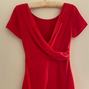 Red Mini Cowl Dress
